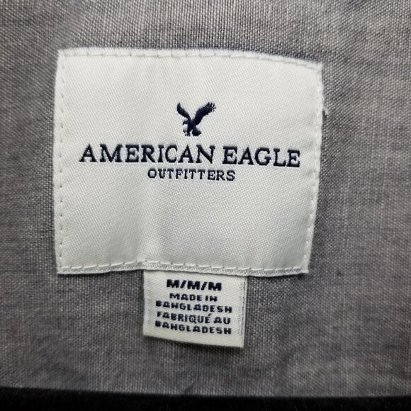 American Eagle Outfitters Shirt Mens Medium 100% Cotton Gray Black Ombre - Picture 2 of 10
